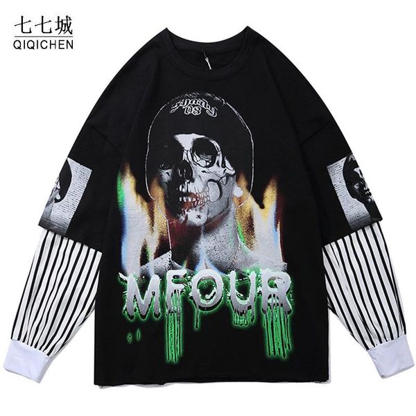 skull sweatshirt men flame graffiti print fake 2 pieces pullover rock hip hop high street spring couple streetwear men's hoodies & swe, Black
skull sweatshirt men flame graffiti print fake 2 pieces pullover rock hip hop high street spring couple streetwear men's hoodies & swe, Black