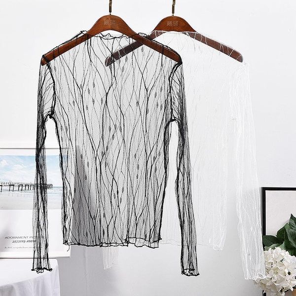 women's blouses & shirts spring summer women club mesh see through shirt 2021 fashion hollow out transparent undershirt base top, White
women's blouses & shirts spring summer women club mesh see through shirt 2021 fashion hollow out transparent undershirt base top, White