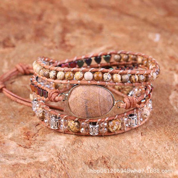 bangles bracelets women's bracelet natural picture stone crystal charm 3 circles leather wrapped bohemian jewelry gift, Black
bangles bracelets women's bracelet natural picture stone crystal charm 3 circles leather wrapped bohemian jewelry gift, Black