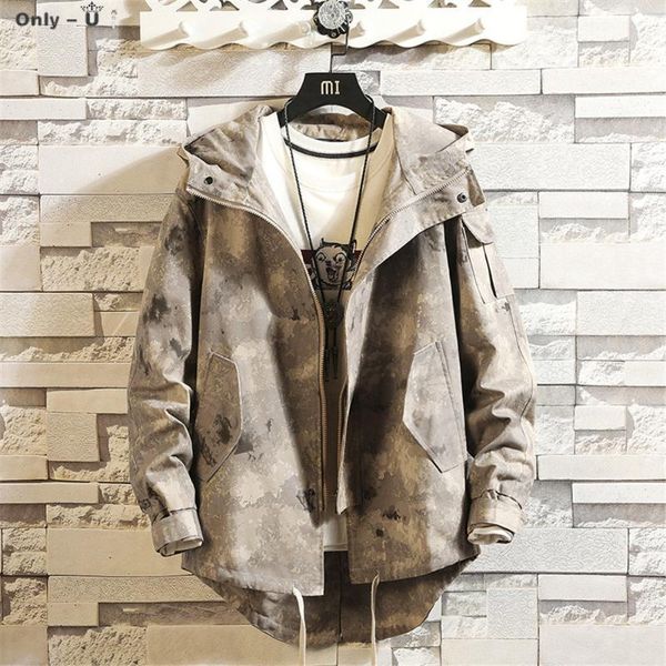 men's jackets plus size loose camouflage hooded personality tide jacket 2021 autumn american street leisure windbreakers, Black;brown
men's jackets plus size loose camouflage hooded personality tide jacket 2021 autumn american street leisure windbreakers, Black;brown