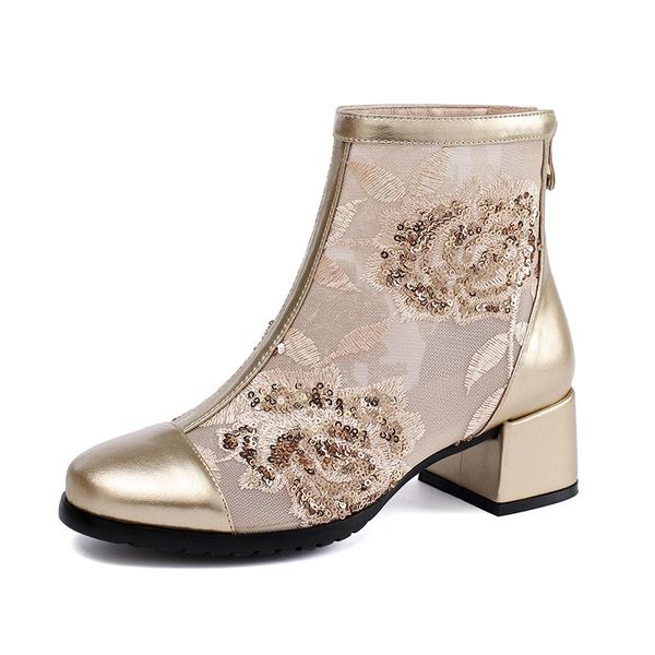 boots embroidery ankle back zip closure round toe genuine leather patchwork shoes women med heels pink silver blue gold, Black
boots embroidery ankle back zip closure round toe genuine leather patchwork shoes women med heels pink silver blue gold, Black