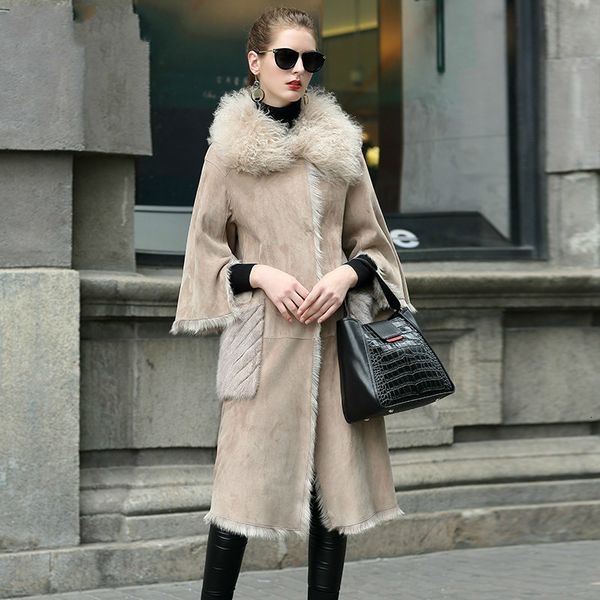 women's real fur natural double-faced female wool jacket autumn winter coat women clothes korean vintage zt4031, Black
women's real fur natural double-faced female wool jacket autumn winter coat women clothes korean vintage zt4031, Black