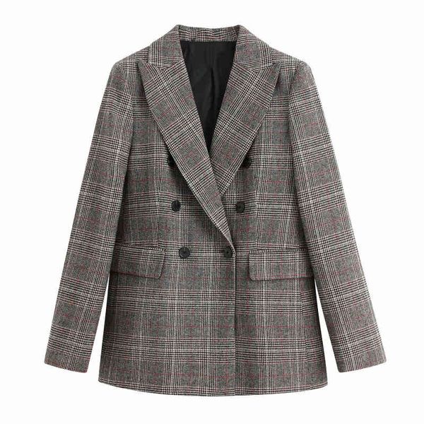 women's suits & blazers vintage woman grey plaid patchwork blazer coat 2021 spring fashion office ladies basic booton jackets fema, White;black
women's suits & blazers vintage woman grey plaid patchwork blazer coat 2021 spring fashion office ladies basic booton jackets fema, White;black