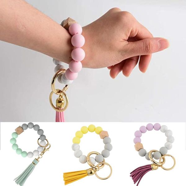 portable house car keys ring holder elastic beaded silicone bracelet bangle wristlet keychains tassel@88, Black
portable house car keys ring holder elastic beaded silicone bracelet bangle wristlet keychains tassel@88, Black