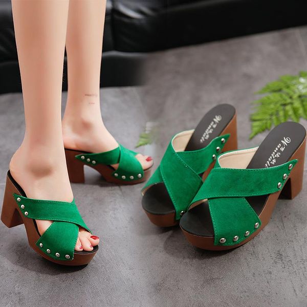 sandals women's summer style rivets shoes cross straps high heels thick bottom roman all-match slippers, Black
sandals women's summer style rivets shoes cross straps high heels thick bottom roman all-match slippers, Black