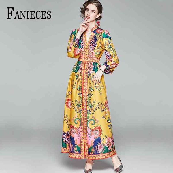 spring fall runway maxi dress woman long sleeve yellow print vintage dresses female empire trend vestido de mujer femme robe 210520, Black;gray
spring fall runway maxi dress woman long sleeve yellow print vintage dresses female empire trend vestido de mujer femme robe 210520, Black;gray