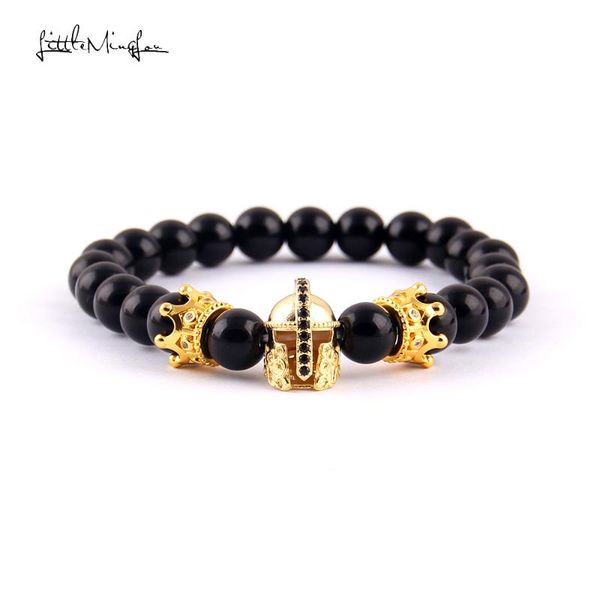 charm bracelets little minglou 8mm bead men bracelet luxury pave cz warrior helmet & crown bangles for jewelry, Golden;silver
charm bracelets little minglou 8mm bead men bracelet luxury pave cz warrior helmet & crown bangles for jewelry, Golden;silver