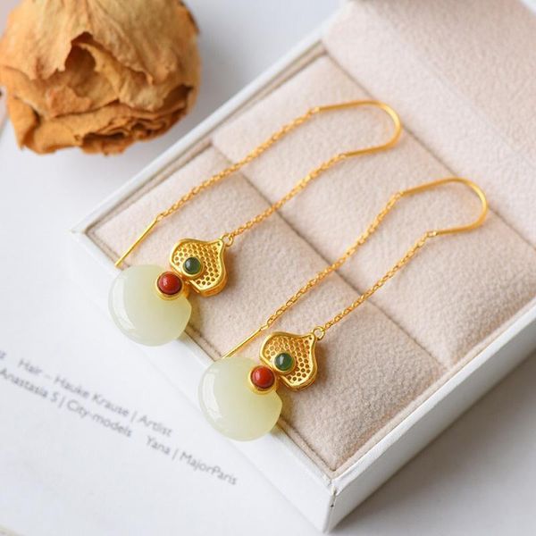 dangle & chandelier s silver inlaid natural hetian chalcedony long earrings hollow out niche design fine craft women's brand jewelry
dangle & chandelier s silver inlaid natural hetian chalcedony long earrings hollow out niche design fine craft women's brand jewelry