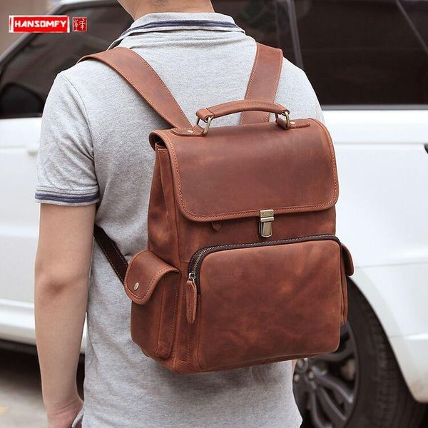 backpack 2021 retro genuine leather men's shoulder bag large capacity hiking lapbackpacks crazy horse portable male
backpack 2021 retro genuine leather men's shoulder bag large capacity hiking lapbackpacks crazy horse portable male