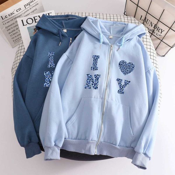 letter print zipper sweatshirts for women long sleeve zip hoodie women cotton hoodis oversized streetwear zip up jacket vintage y0820, Black
letter print zipper sweatshirts for women long sleeve zip hoodie women cotton hoodis oversized streetwear zip up jacket vintage y0820, Black