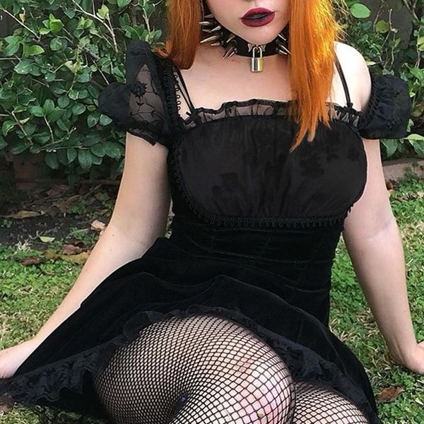 casual dresses retro fairycore grunge gothic velvet dress women streetwear e-girl harajuku aesthetic lolita puff sleeve lace up corset, Black;gray
casual dresses retro fairycore grunge gothic velvet dress women streetwear e-girl harajuku aesthetic lolita puff sleeve lace up corset, Black;gray