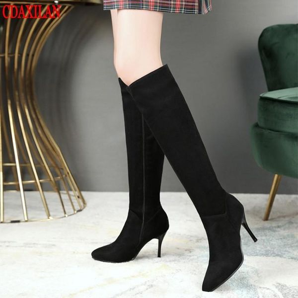 cdaxilan new to women's fuax suede fabric side zipper high-heels knee-highs boots two styles inner: thin cloth short plush, Black
cdaxilan new to women's fuax suede fabric side zipper high-heels knee-highs boots two styles inner: thin cloth short plush, Black
