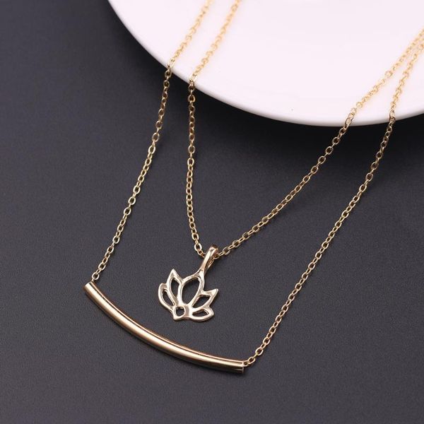 pendant necklaces charm jewelry fashion metal stripe&lotus necklace gold tiny initial chain long creative for women girls gift, Silver
pendant necklaces charm jewelry fashion metal stripe&lotus necklace gold tiny initial chain long creative for women girls gift, Silver