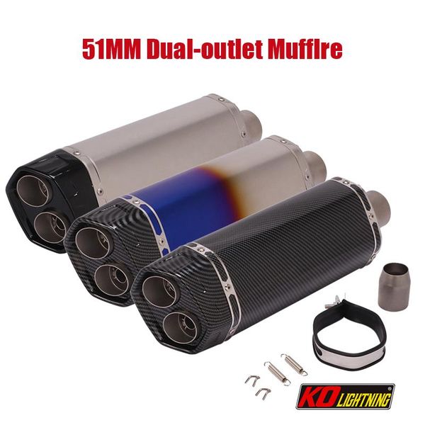 motorcycle exhaust system 38-51mm dual-outlet pipe muffler end tips baffles stainless steel for universal dirt bike scooter atv
motorcycle exhaust system 38-51mm dual-outlet pipe muffler end tips baffles stainless steel for universal dirt bike scooter atv