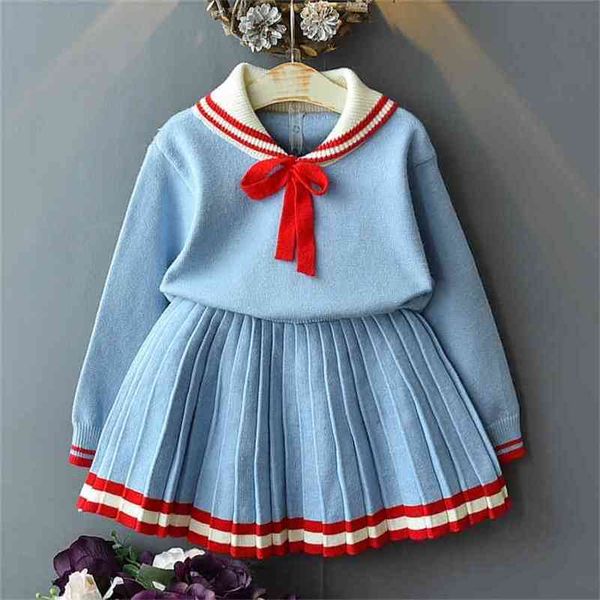 girls sets children's clothing autumn winter bow school student suit knit sweater+ short skirt 2pcs baby kids outfits 210625, White
girls sets children's clothing autumn winter bow school student suit knit sweater+ short skirt 2pcs baby kids outfits 210625, White