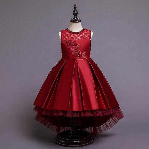 girls dresses children clothes kids clothing embroidery flower long skirt princess party formal dress b7635, Red;yellow
girls dresses children clothes kids clothing embroidery flower long skirt princess party formal dress b7635, Red;yellow