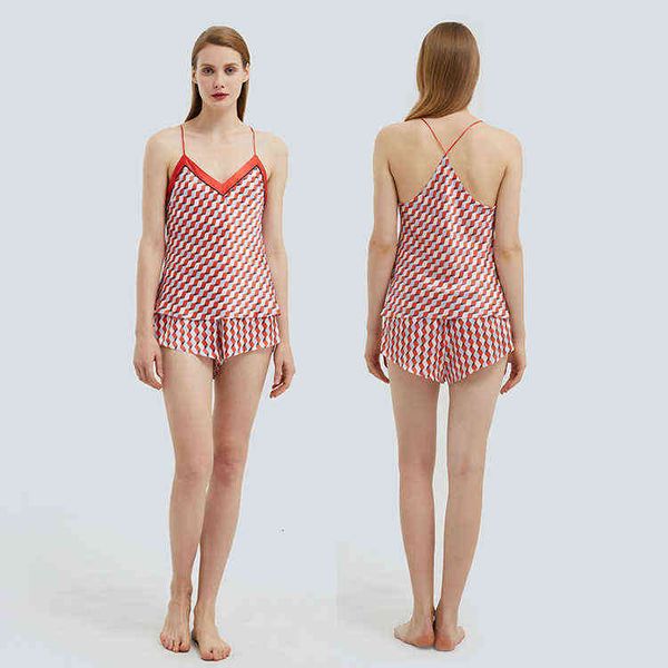 sleepwear geometric imitation women's suspender shorts set smooth ice silk cool home cloth pajamas, Black;red
sleepwear geometric imitation women's suspender shorts set smooth ice silk cool home cloth pajamas, Black;red