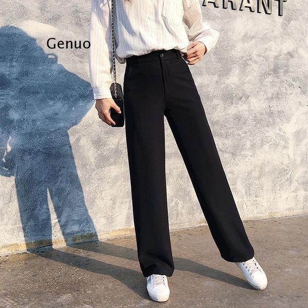 spring office lady elegant casual fashion high waist wide leg black pants full length pant woman s women's & capris, Black;white
spring office lady elegant casual fashion high waist wide leg black pants full length pant woman s women's & capris, Black;white