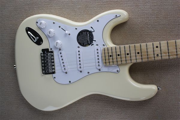 left handed strat electric guitar cream white color gold hardware
