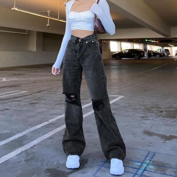 women's jeans 2021 high waist women straight leg loose jean pants casual wash denim trousers fashion streetwear baggy, Blue
women's jeans 2021 high waist women straight leg loose jean pants casual wash denim trousers fashion streetwear baggy, Blue