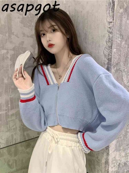 preppy style spring chic loose fashion patchwork contrast short v neck full zipper knitted cardigan jacket sweaters&jumpers 210429, White
preppy style spring chic loose fashion patchwork contrast short v neck full zipper knitted cardigan jacket sweaters&jumpers 210429, White