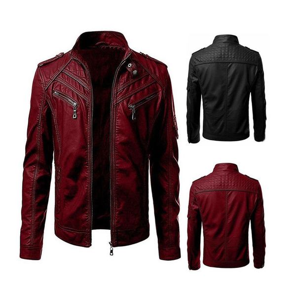 men's jackets plus size 5xl black red men leather stand collar casual motorcycle pu jacket bomber coat party costumes, Black;brown
men's jackets plus size 5xl black red men leather stand collar casual motorcycle pu jacket bomber coat party costumes, Black;brown