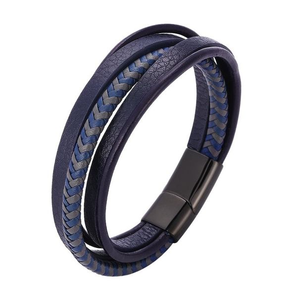 charm bracelets fashion stainless steel blue multilayer leather bracelet for men magnet clasp vintage male braided bangles party jewelry pd1, Golden;silver
charm bracelets fashion stainless steel blue multilayer leather bracelet for men magnet clasp vintage male braided bangles party jewelry pd1, Golden;silver