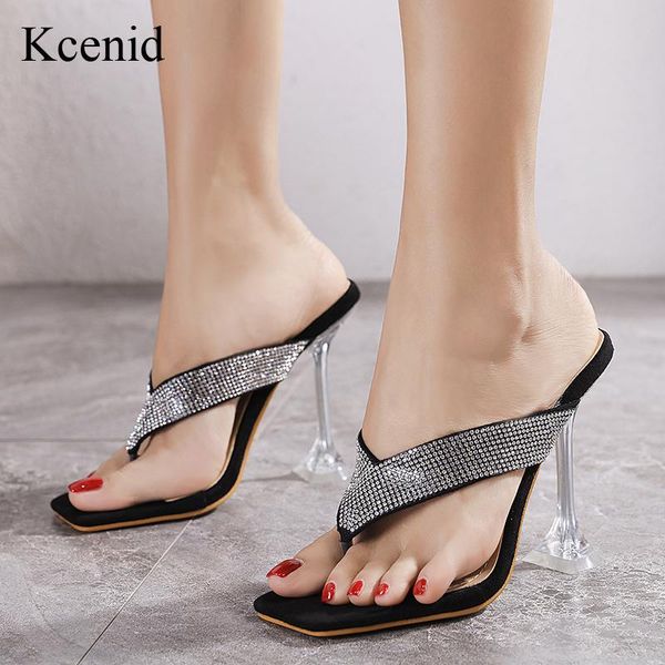 kcenid 2021 fashion rhinestone women slippers high heels square head flip flops crystal clear heel party shoes black
kcenid 2021 fashion rhinestone women slippers high heels square head flip flops crystal clear heel party shoes black