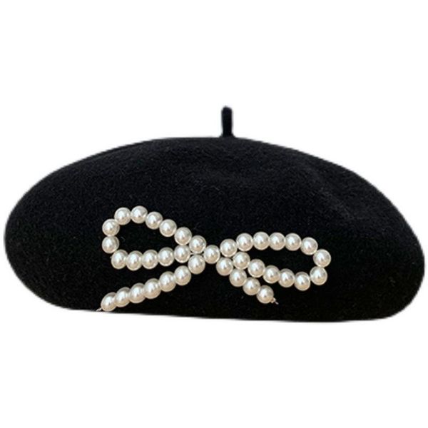 berets women winter hat french artist warm wool pearl bow solid color beret girlstend cap contracted bennies gorras para mujer, Blue;gray
berets women winter hat french artist warm wool pearl bow solid color beret girlstend cap contracted bennies gorras para mujer, Blue;gray