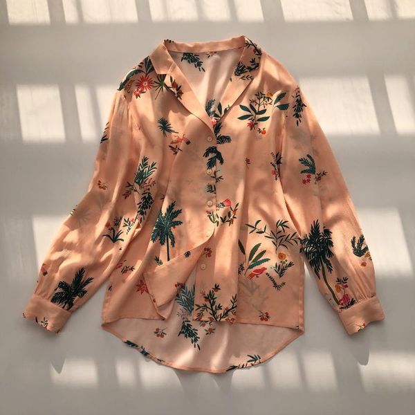 women's blouses & shirts women shirt coconut print grapefruit powder flower bird long sleeve, White
women's blouses & shirts women shirt coconut print grapefruit powder flower bird long sleeve, White