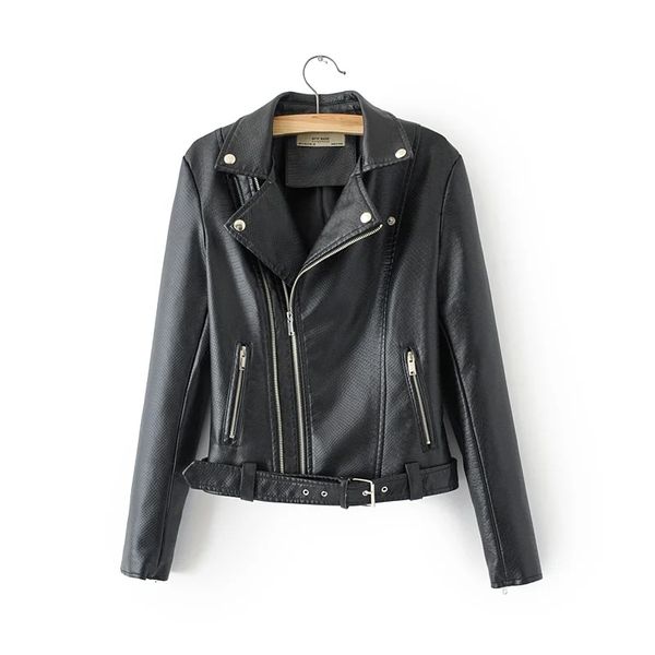 moto style ladies pu leather coats spring fashion casual jacket black cool female coat pocket girls faux jackets 210427
moto style ladies pu leather coats spring fashion casual jacket black cool female coat pocket girls faux jackets 210427