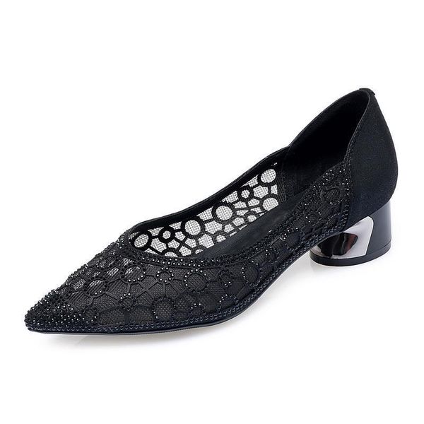 dress shoes 2021 spring footwear women pointed fashion mid-heel mesh gauze rhinestone women's large size womens, Black
dress shoes 2021 spring footwear women pointed fashion mid-heel mesh gauze rhinestone women's large size womens, Black