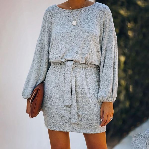 casual dresses autumn women long sleeve sweater dress female solid color loose tie knot knitted short vestidos, Black;gray
casual dresses autumn women long sleeve sweater dress female solid color loose tie knot knitted short vestidos, Black;gray
