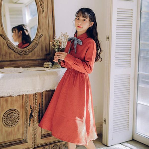 spring/autumn women loose casual long sleeve knee-length dress turn-down collar a-line button cotton corduroy dresses a648, Black;gray
spring/autumn women loose casual long sleeve knee-length dress turn-down collar a-line button cotton corduroy dresses a648, Black;gray