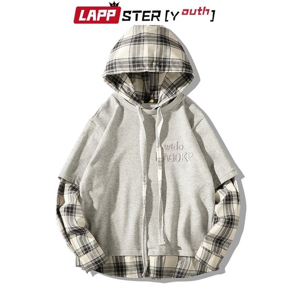 lappster men embroidery streetwear plaid hooded hoodies man patchwork harajuku sweatshirts male hip hop 210420, Black
lappster men embroidery streetwear plaid hooded hoodies man patchwork harajuku sweatshirts male hip hop 210420, Black