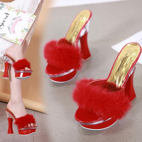 slippers shoes flip flops summer ladies square high heels slipper flop sandals fish mouth casual women faux fur 5091, Black
slippers shoes flip flops summer ladies square high heels slipper flop sandals fish mouth casual women faux fur 5091, Black