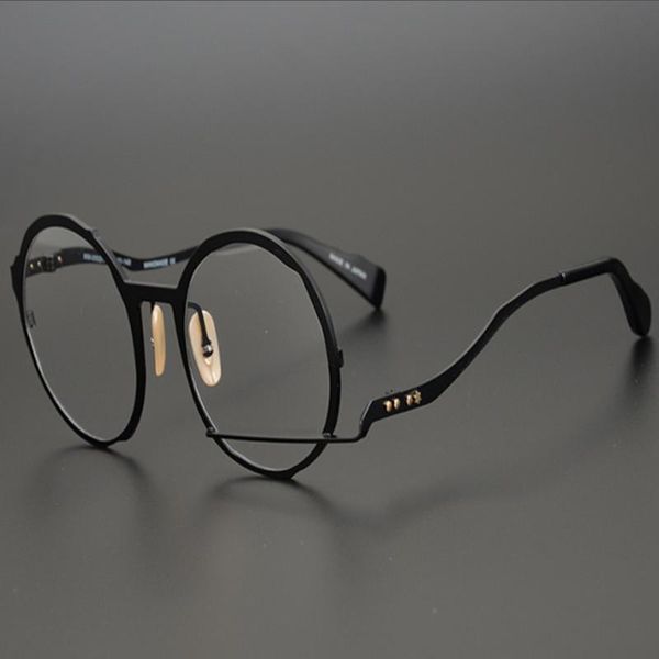 fashion sunglasses frames vintage handmade pure titanium eyeglasses men retro round frame optical eyewear prescription myopia gl, Black
fashion sunglasses frames vintage handmade pure titanium eyeglasses men retro round frame optical eyewear prescription myopia gl, Black