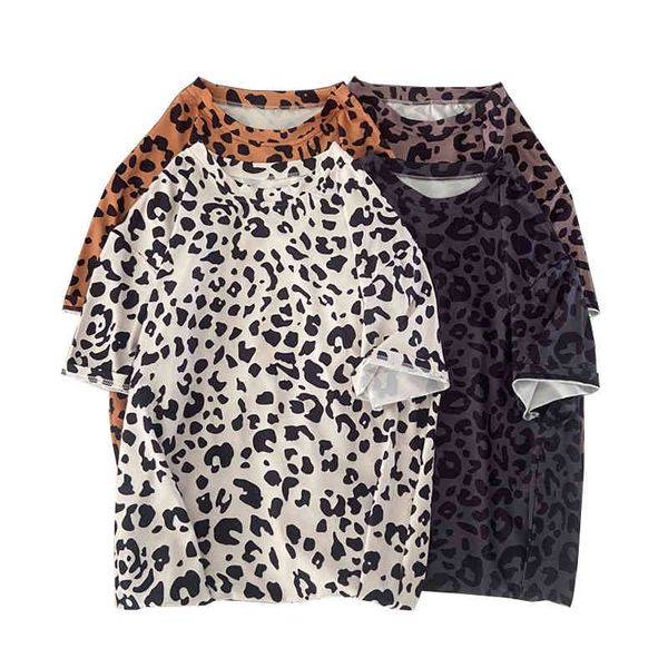 women's leopard summer fashion casual short sve t-shirt, women's harajuku loose t-shirt, White
women's leopard summer fashion casual short sve t-shirt, women's harajuku loose t-shirt, White