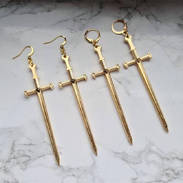 dangle & chandelier golden colour goth swords earrings long gothic medieval tarot viking alternative statement women men gift mystical jewel, Silver
dangle & chandelier golden colour goth swords earrings long gothic medieval tarot viking alternative statement women men gift mystical jewel, Silver