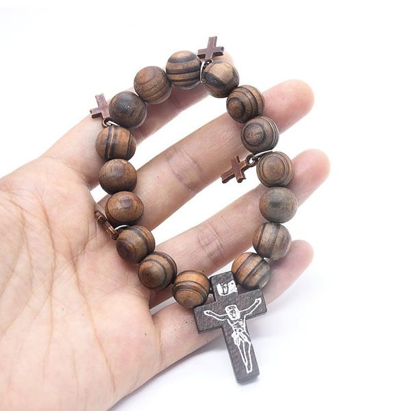 men's christian jesus cross bracelets elastic black/brown wooden beads chain bracelet church religious car hangings jewelry link,
men's christian jesus cross bracelets elastic black/brown wooden beads chain bracelet church religious car hangings jewelry link,
