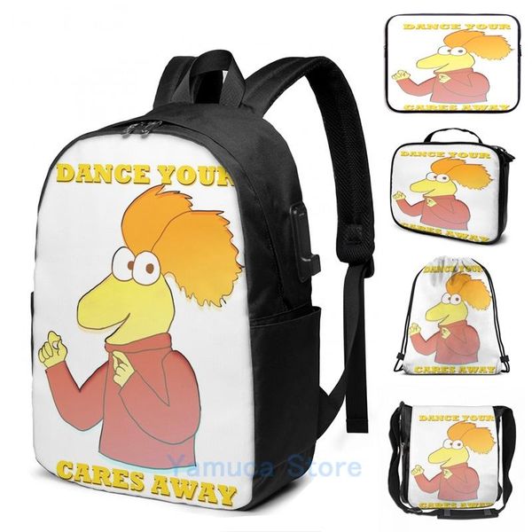 backpack funny graphic print dance your cares away usb charge men school bags women bag travel laptop
backpack funny graphic print dance your cares away usb charge men school bags women bag travel laptop