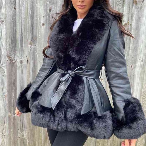 elina pu leather short fashion tie belt waist coats women elegant side pockets faux fur jackets female ladies jt, Black
elina pu leather short fashion tie belt waist coats women elegant side pockets faux fur jackets female ladies jt, Black