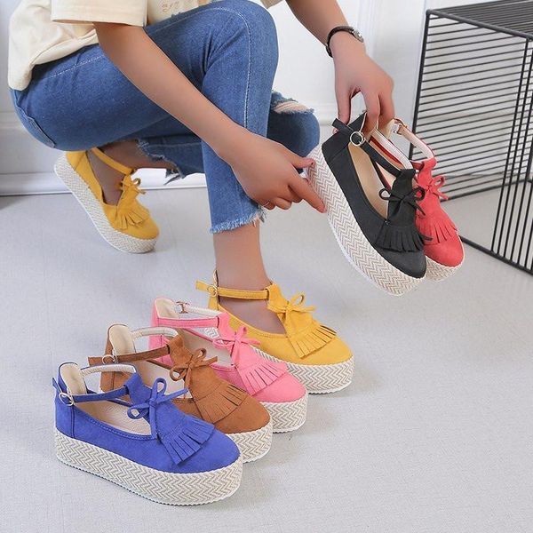 sandals 2021 fashion summer thick-soled slope with high heels casual comfortable tassel shoes women's women, Black
sandals 2021 fashion summer thick-soled slope with high heels casual comfortable tassel shoes women's women, Black
