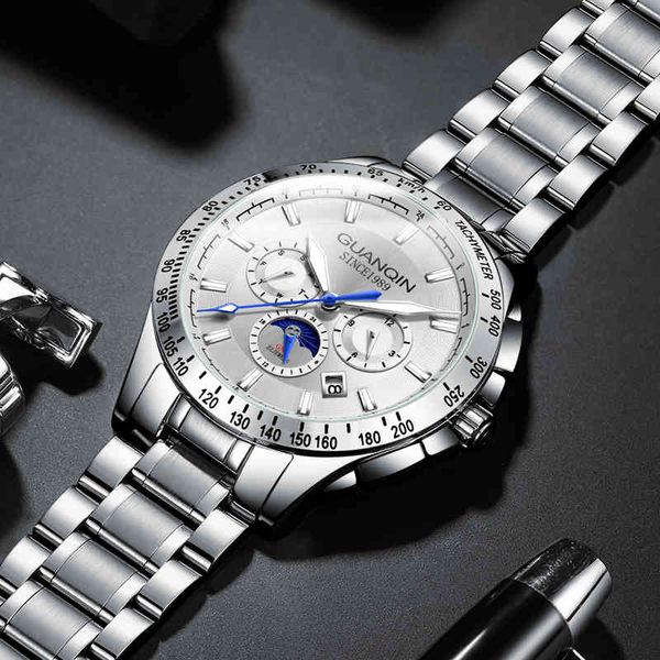 2020 guanqin watches men automatic mechanical fashion multifunctional three-eye sapphire glass 316l steel 50 watertight wat, Slivery;brown
2020 guanqin watches men automatic mechanical fashion multifunctional three-eye sapphire glass 316l steel 50 watertight wat, Slivery;brown