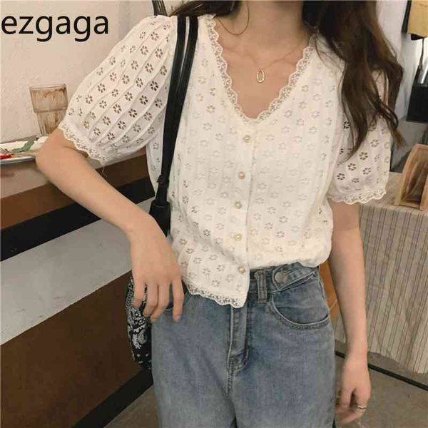 ezgaga vintage v-ndeck lace patchwork blouse women hollow out short sleeve shirts summer new korean loose sweet casual 210430, White
ezgaga vintage v-ndeck lace patchwork blouse women hollow out short sleeve shirts summer new korean loose sweet casual 210430, White