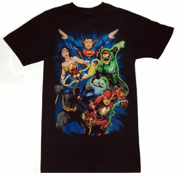 JUSTICE LEAGUE Batman, Superman, Wonder Woman, Flash, Green Lantern T-Shirt NWT, White;black
JUSTICE LEAGUE Batman, Superman, Wonder Woman, Flash, Green Lantern T-Shirt NWT, White;black