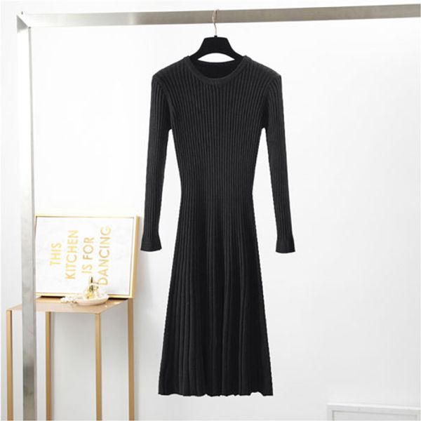 woman elegant autumn winter sweater dress solid women long thick full sleeve long a-line robe knit dress, Black;gray
woman elegant autumn winter sweater dress solid women long thick full sleeve long a-line robe knit dress, Black;gray