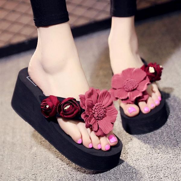 slippers sandals female summer wedges flip flops cute wearing sweet thick bottom non-slip flowers holiday beach shoes seaside, Black
slippers sandals female summer wedges flip flops cute wearing sweet thick bottom non-slip flowers holiday beach shoes seaside, Black