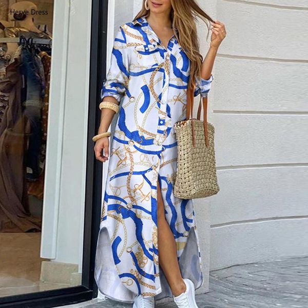 casual dresses elegant long lapel shirtdress ladies summer autumn fashion creative pattern printed buttons sleeve maxi, Black;gray
casual dresses elegant long lapel shirtdress ladies summer autumn fashion creative pattern printed buttons sleeve maxi, Black;gray