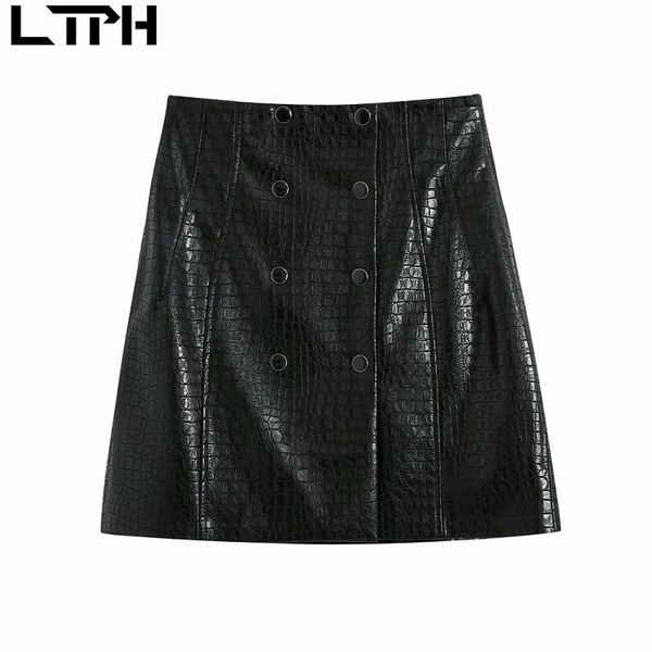 double breasted pu leather mini skirt women high waist slim package hip all-match skirts autumn 210427, Black
double breasted pu leather mini skirt women high waist slim package hip all-match skirts autumn 210427, Black